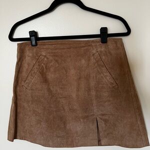 Blank NYC Tan Suede Mini Skirt